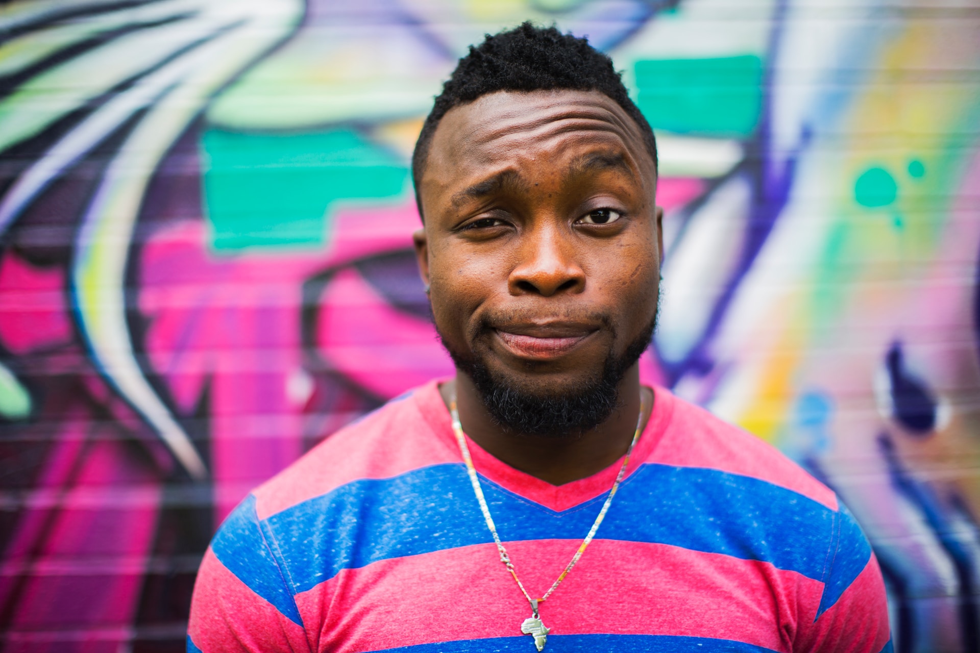 A young man making a face